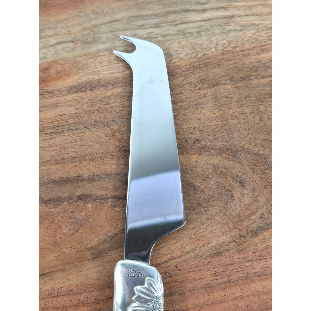 Royal Selangor Pewter Sunflower Design Cheese Knife Cutlery Vtg 8 1/4" Stainless - Picture 8 of 10
